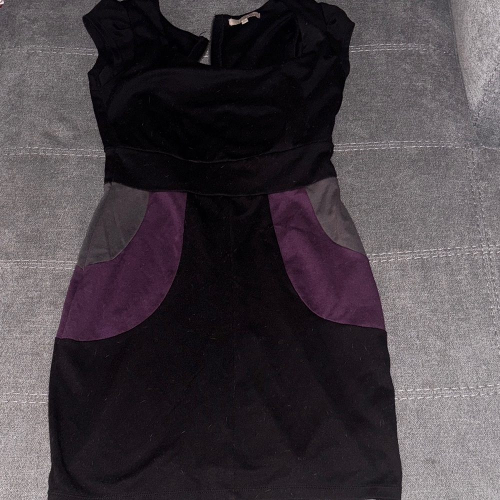 Elegant Black and Purple Women's Dress